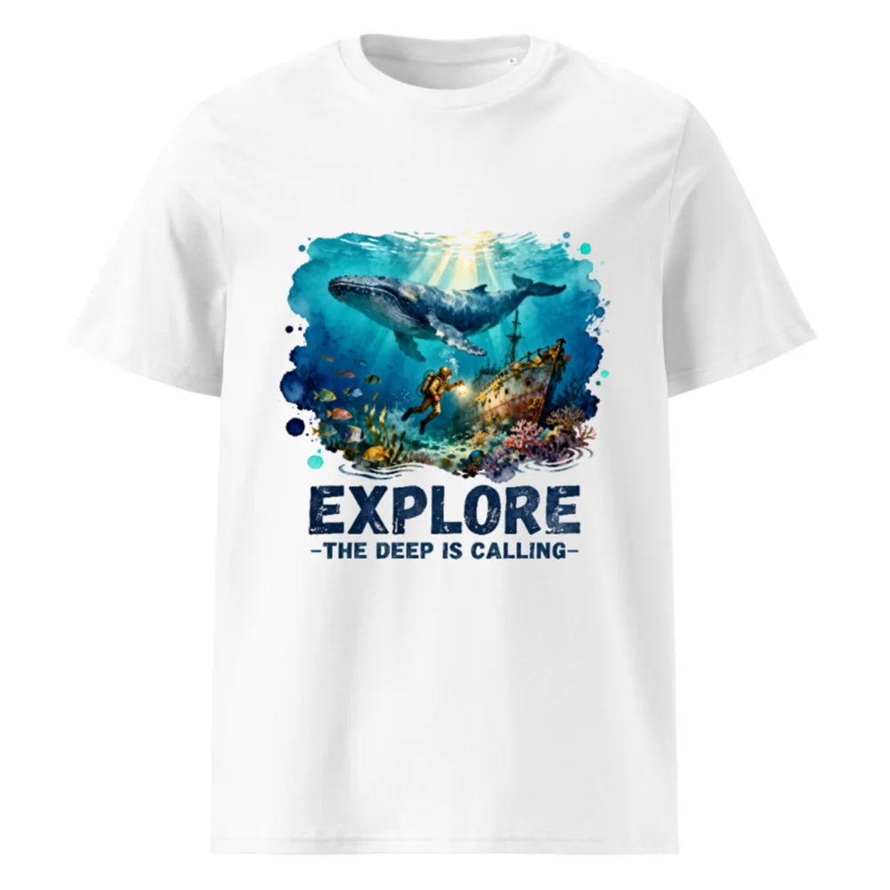 Explore the Deep is Calling – Unisex Organic Cotton T-Shirt