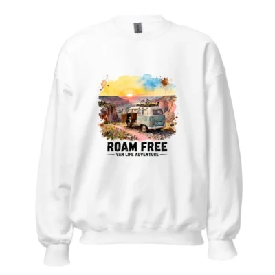 Roam Free Van Life Adventure Sweatshirt - Unisex Crewneck
