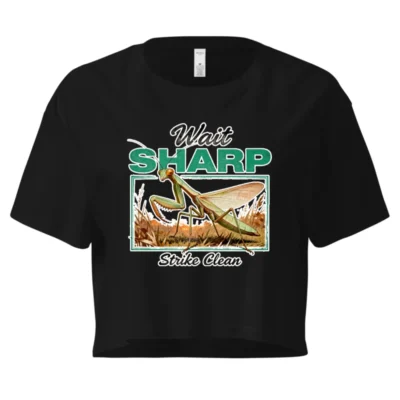 Wait Sharp Strike Clean Crop Top for Women – Mantis Graphic Tee