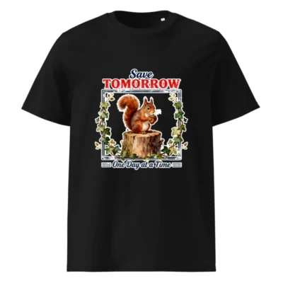 Save Tomorrow Squirrel T-Shirt – Unisex Organic Cotton Eco Tee
