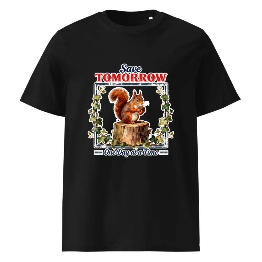 Save Tomorrow Squirrel T-Shirt – Unisex Organic Cotton Eco Tee