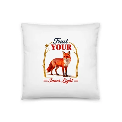 Trust Your Inner Light Fox Pillow – 18x18 Inch Decorative Throw Pillow