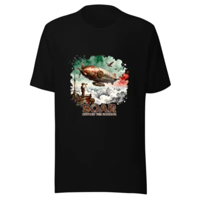 Steampunk Airship T-Shirt – Unisex Graphic Tee for Adventure Lovers
