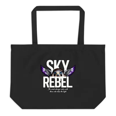 Sky Rebel Organic Tote Bag – Large Black Eco-Friendly Shopping Bag