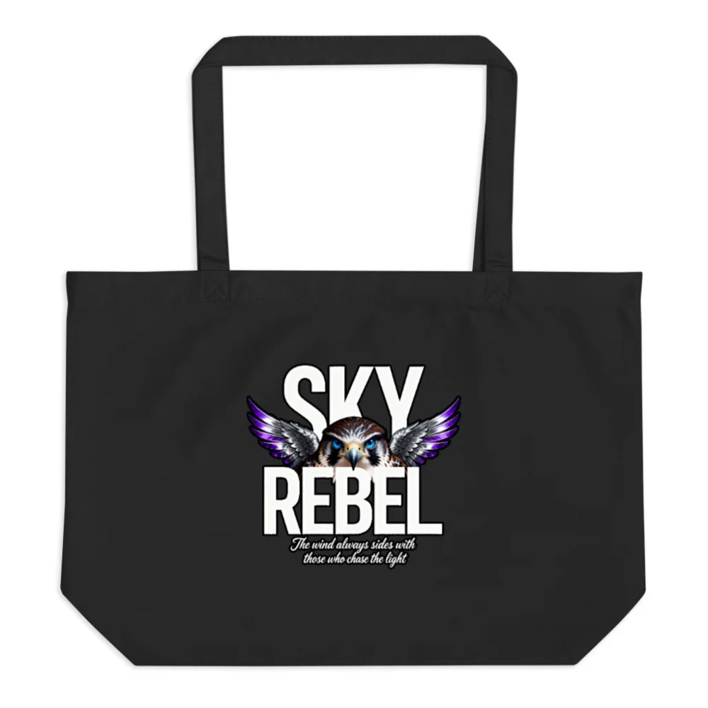 Sky Rebel Organic Tote Bag – Large Black Eco-Friendly Shopping Bag