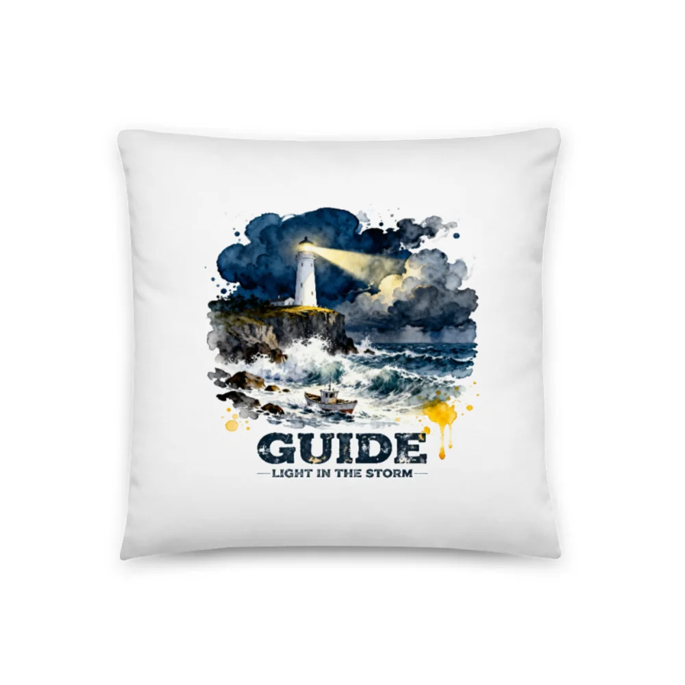 Guide Light in the Storm Pillow – 18x18 Inch Decorative Throw Pillow