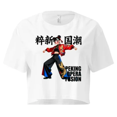 Women's Peking Opera Fusion Crop Top - Chinese Cultural Streetwear