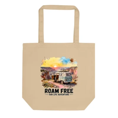 Roam Free Van Life Tote Bag – Eco-Friendly Cotton Canvas