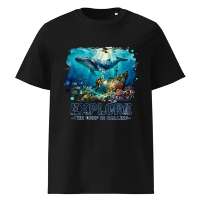 Explore the Deep is Calling – Unisex Organic Cotton T-Shirt