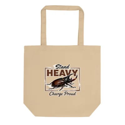 Eco Oyster Tote Bag – Stand Heavy Charge Proud Canvas Reusable Shopping Bag