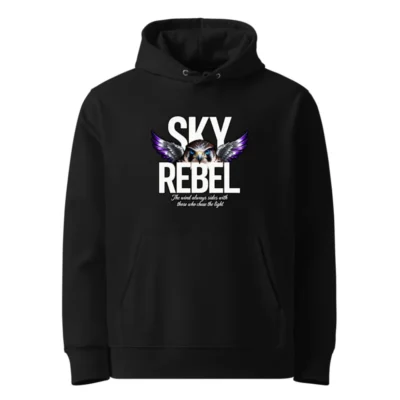 Sky Rebel Hoodie – Unisex Eco-Friendly Pullover with Falcon Graphic