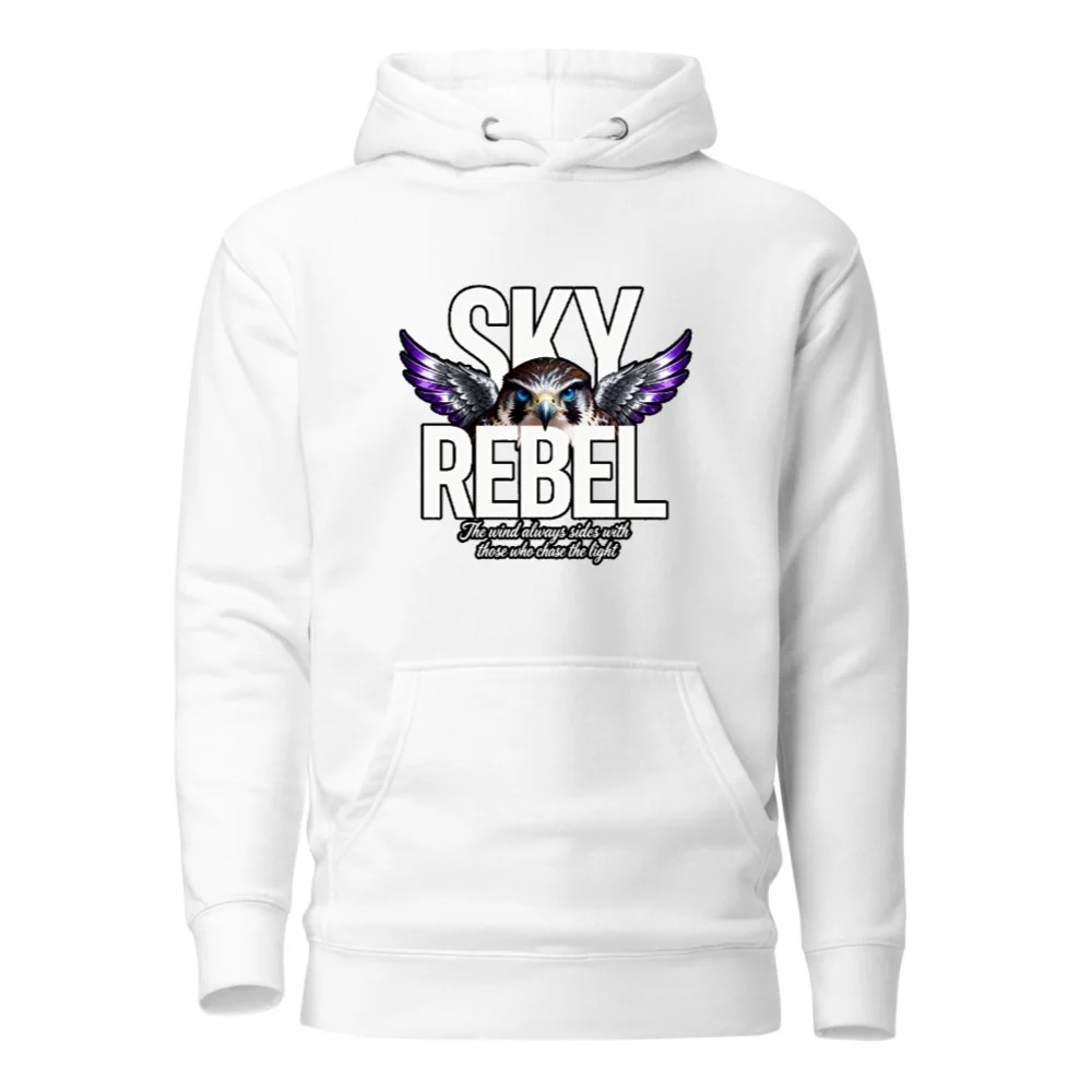 Sky Rebel Unisex Premium Pullover Hoodie –鹰翼印花潮牌连帽衫