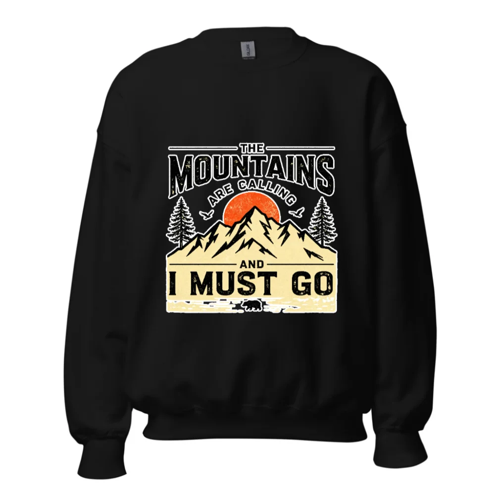 Mountains Are Calling Sweatshirt – Unisex Crewneck Graphic Pullover