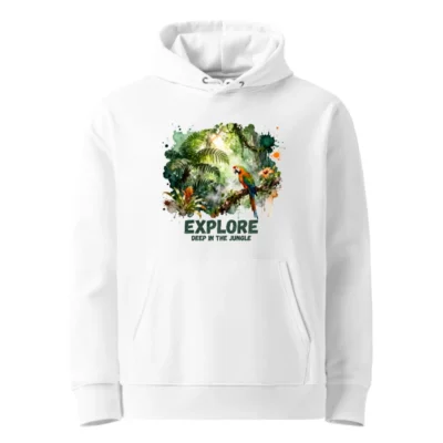 Explore Deep in the Jungle Hoodie – Unisex Eco-Friendly Sweatshirt