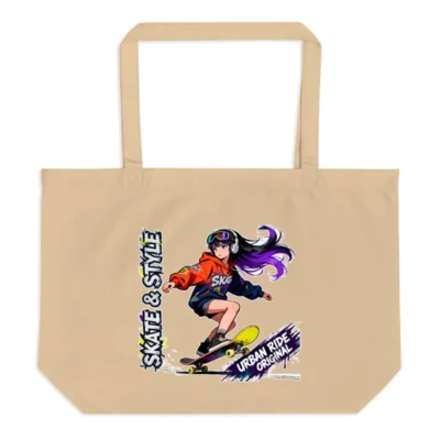 Organic Cotton Tote Bag – Skate & Style Urban Ride Design