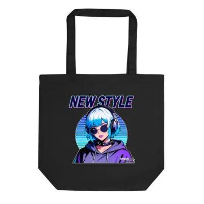 Eco Black Tote Bag – New Style Urban Girl Graphic Canvas Bag