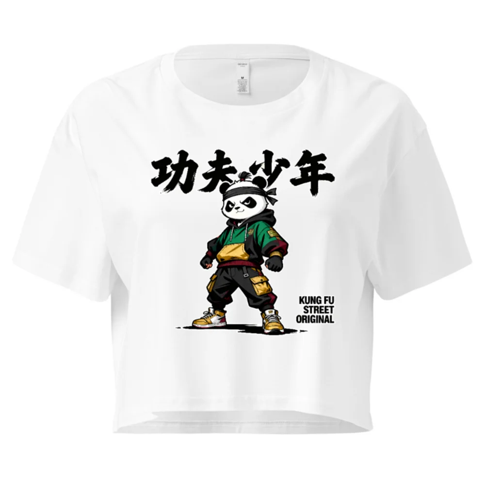 Kung Fu Panda Crop Top for Women – Streetwear Graphic Tee