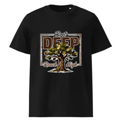 Root Deep Reach High Unisex Organic Cotton T-Shirt