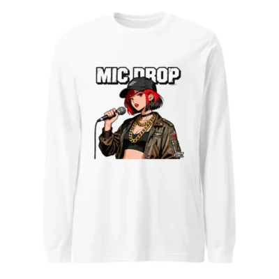 Mic Drop Unisex Long Sleeve Tee – Hip Hop Graphic Shirt