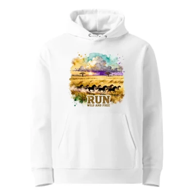 Run Wild and Free Hoodie – Unisex Eco-Friendly Pullover