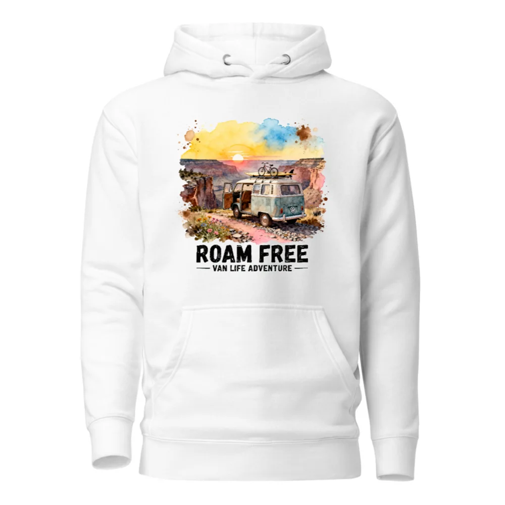 Roam Free Van Life Adventure Hoodie – Unisex Premium Pullover