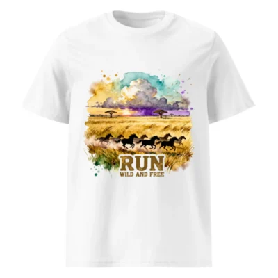 Run Wild and Free T-Shirt – Unisex Organic Cotton Graphic Tee