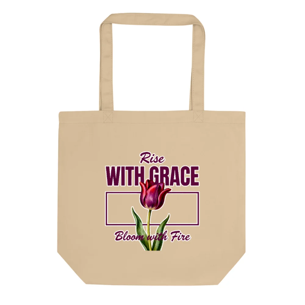 Eco Oyster Tote Bag – Rise with Grace Bloom with Fire Canvas Shopper