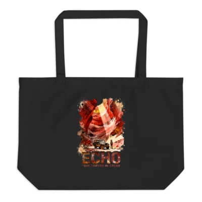 Organic Cotton Tote Bag – Echo: Time Carved in Stone Design