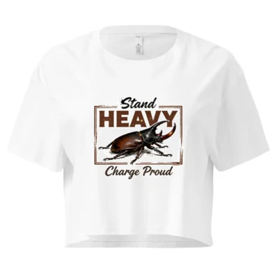 Women's Crop Top - Stand Heavy Charge Proud Beetle Graphic Tee