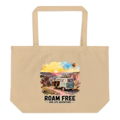 Organic Cotton Tote Bag – Roam Free Van Life Adventure Design