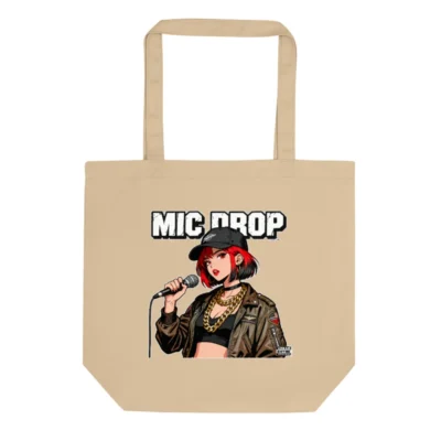 Mic Drop Eco Oyster Tote Bag – Reusable Cotton Shopping Bag