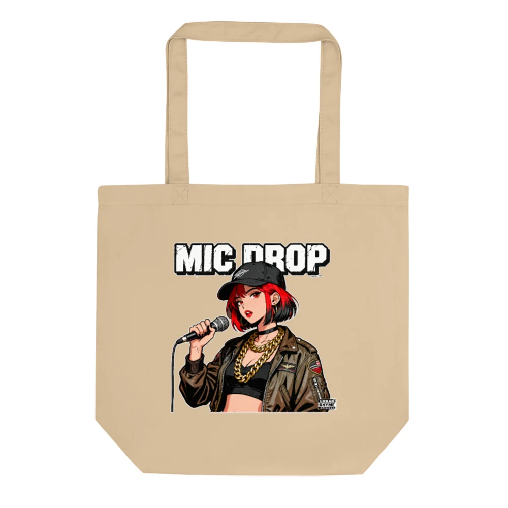 Mic Drop Eco Oyster Tote Bag – Reusable Cotton Shopping Bag