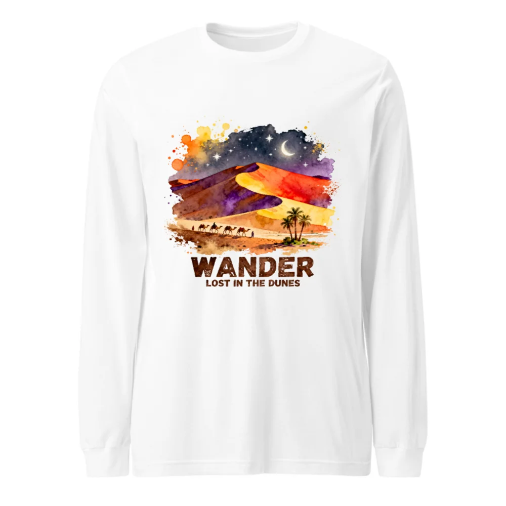 Wander Lost in the Dunes Long Sleeve Tee - Unisex Desert Art Shirt