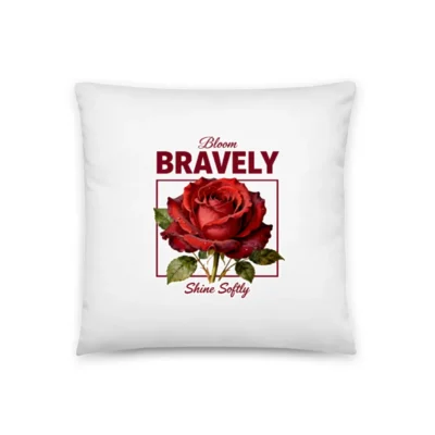 Bloom Bravely Red Rose Pillow 18"x18" - Soft & Stylish Decorative Throw Pillow
