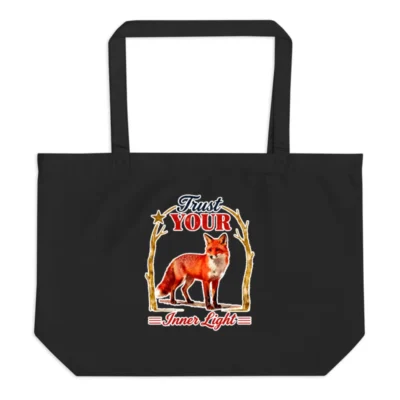 Organic Cotton Tote Bag – 'Trust Your Inner Light' Fox Design