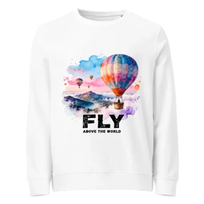 Fly Above the World Unisex Organic Cotton Sweatshirt