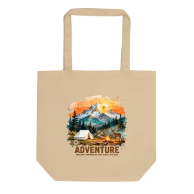 Eco Oyster Tote Bag – Reusable Canvas Shopping Bag with Adventure Print
