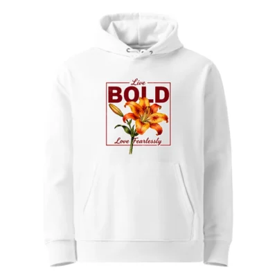 Unisex Eco Hoodie with Bold Lily Graphic – Sustainable & Stylish