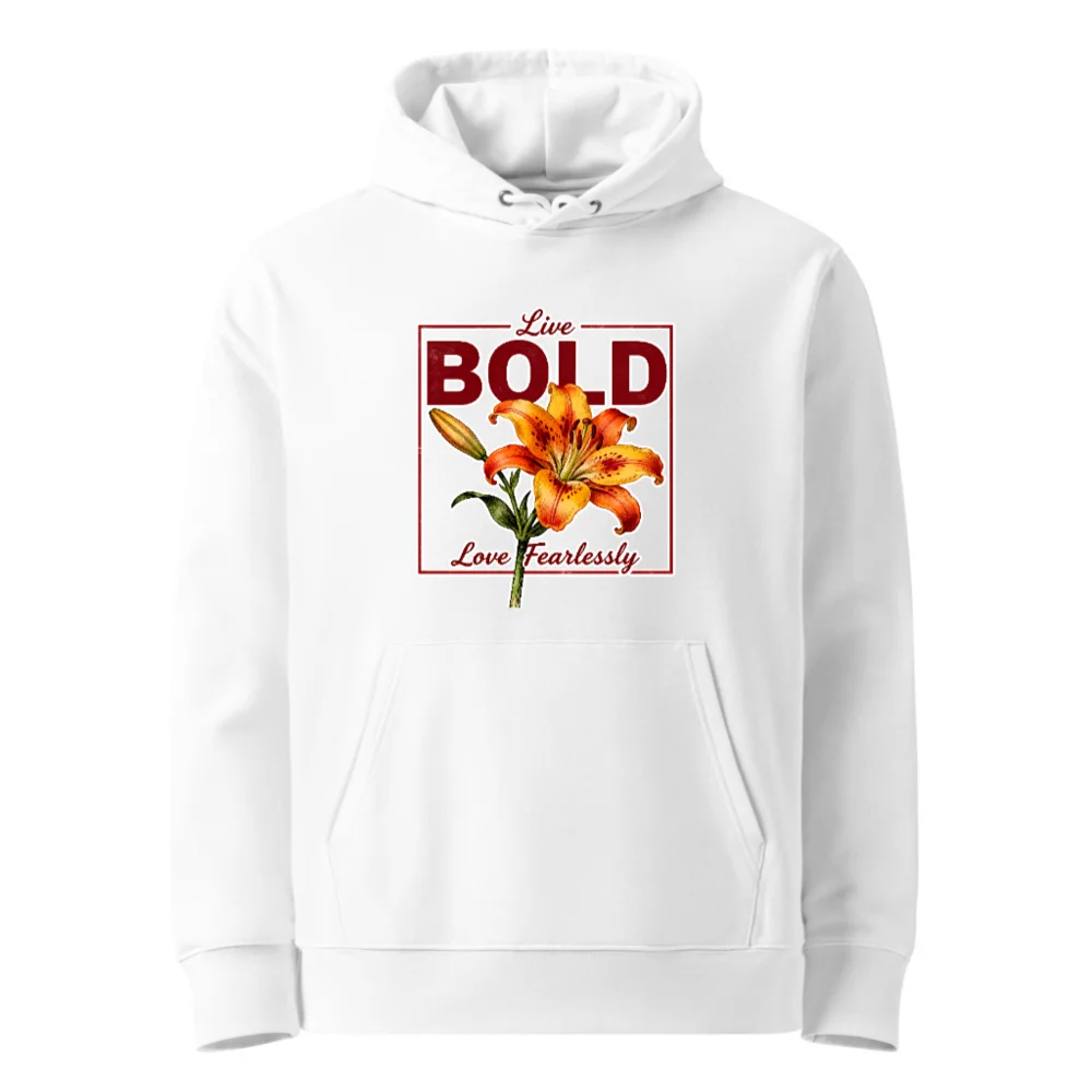 Unisex Eco Hoodie with Bold Lily Graphic – Sustainable & Stylish