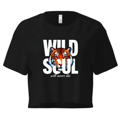 Wild Soul Tiger Crop Top for Women – Graphic Short Sleeve Tee