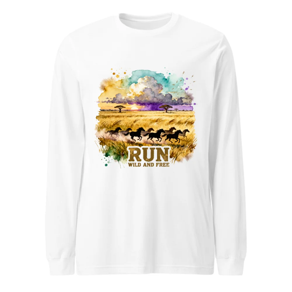 Run Wild and Free Long Sleeve Tee – Unisex Graphic T-Shirt