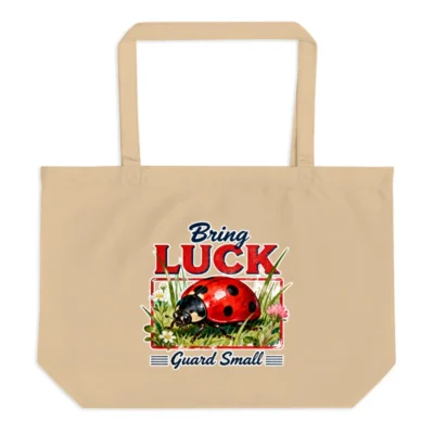 Organic Cotton Tote Bag – Bring Luck Ladybug Design