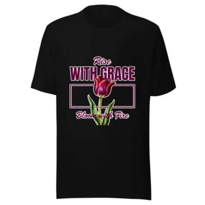 Rise With Grace T-Shirt – Unisex Graphic Tee with Tulip Design