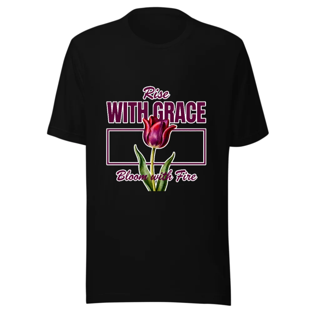 Rise With Grace T-Shirt – Unisex Graphic Tee with Tulip Design