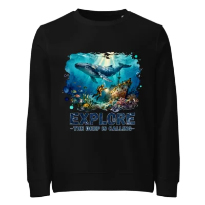 Explore the Deep is Calling Unisex Organic Sweatshirt