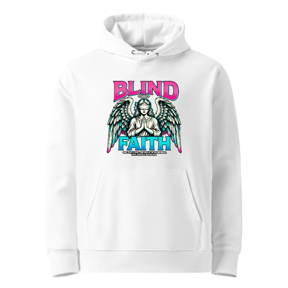Blind Faith Unisex Eco Hoodie – Graphic Angel Print