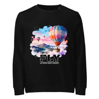 Fly Above the World Unisex Organic Cotton Sweatshirt