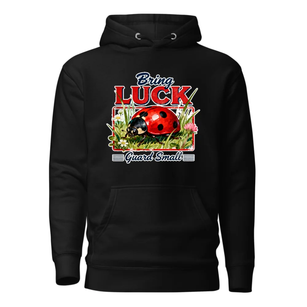 Unisex Premium Pullover Hoodie - Bring Luck Guard Small Ladybug Design