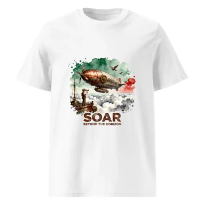 Steampunk Airship T-Shirt – Unisex Organic Cotton Graphic Tee