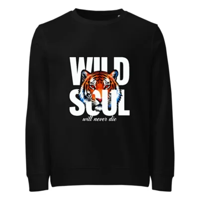 Wild Soul Tiger Print Unisex Organic Cotton Sweatshirt